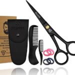 5” Professional Beard Scissors with Combs & Pouch