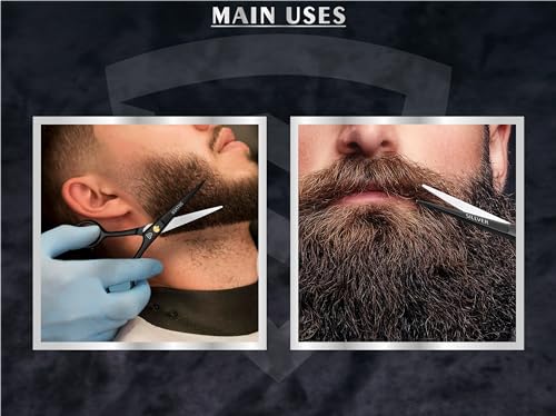 5” Professional Beard Scissors with Combs & Pouch