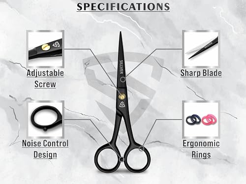 5” Professional Beard Scissors with Combs & Pouch