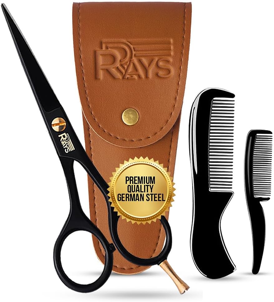 Premium 5'' German Beard Scissors & Comb Set